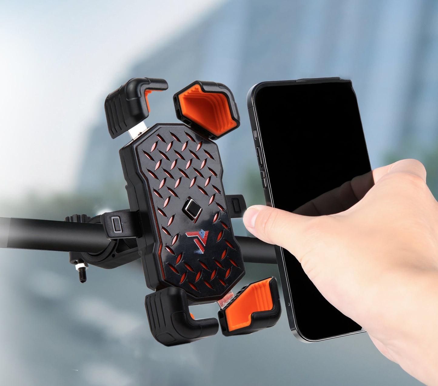 Diamond Handlebar Cellphone Speed Mount Orange