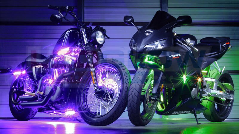 LED Underglow Motorcycle Lights Green