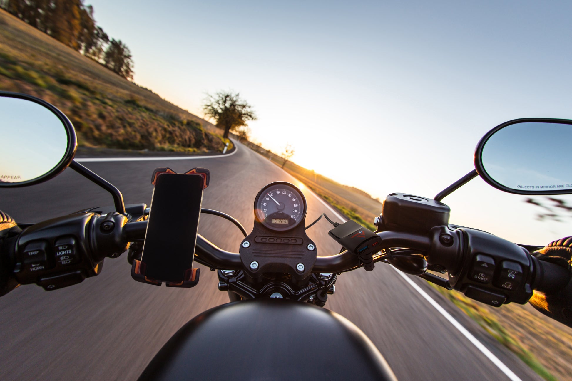 Diamond Cell Phone Speed Mount on Motorcycle