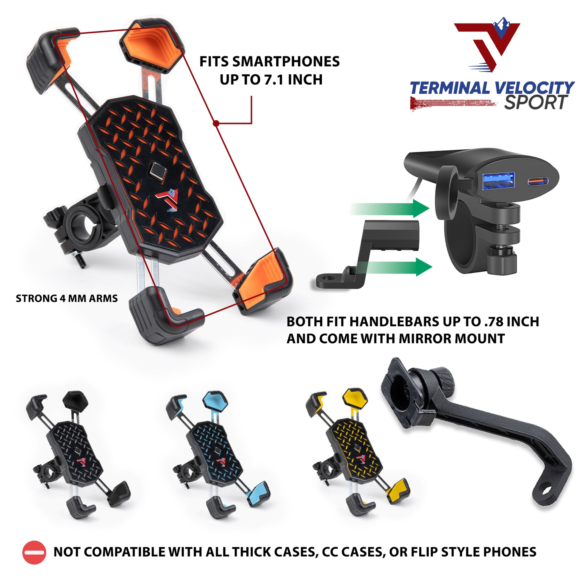 Cell Phone Speed Mount With Dual USB Fit