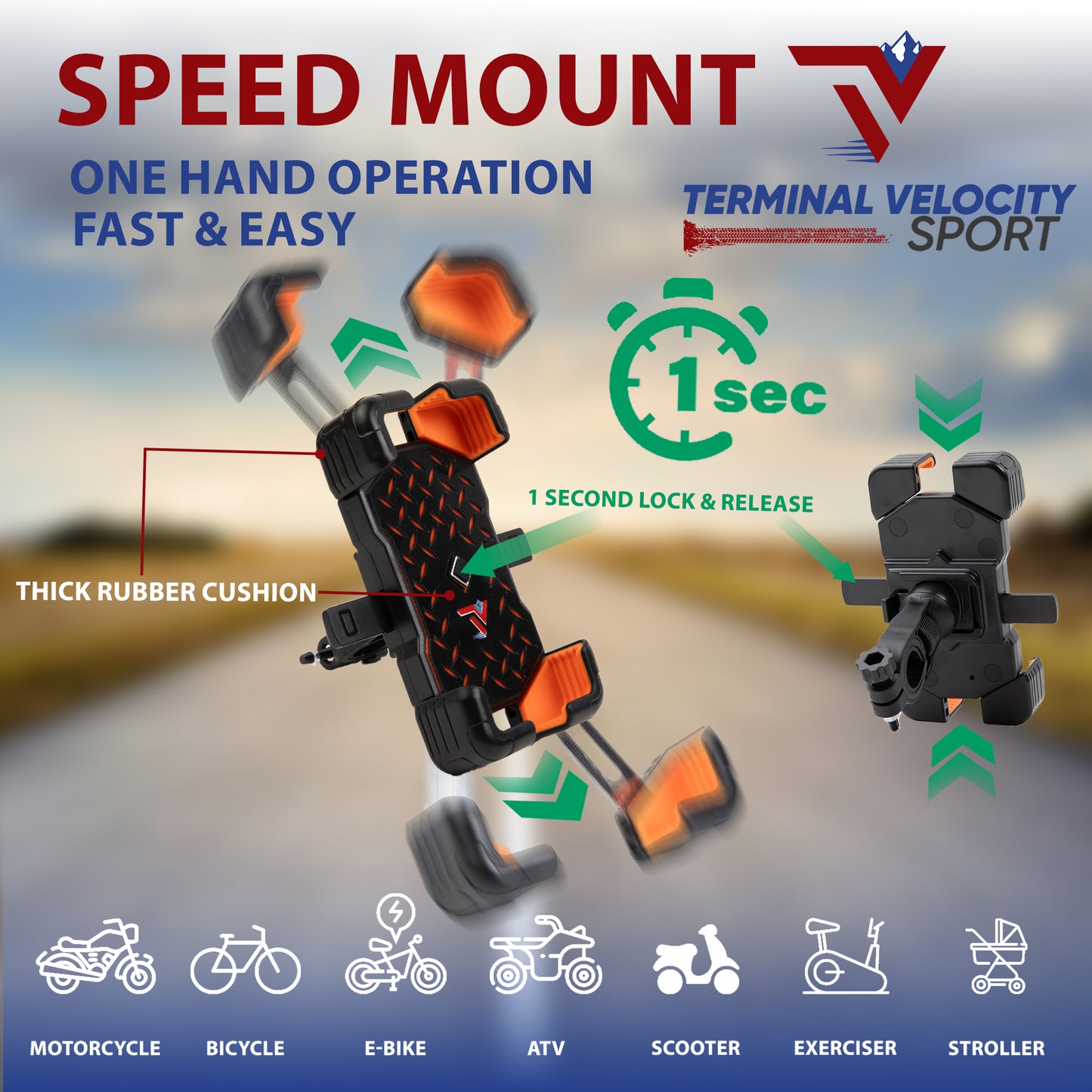 Cell Phone Speed Mount With Dual USB Speed