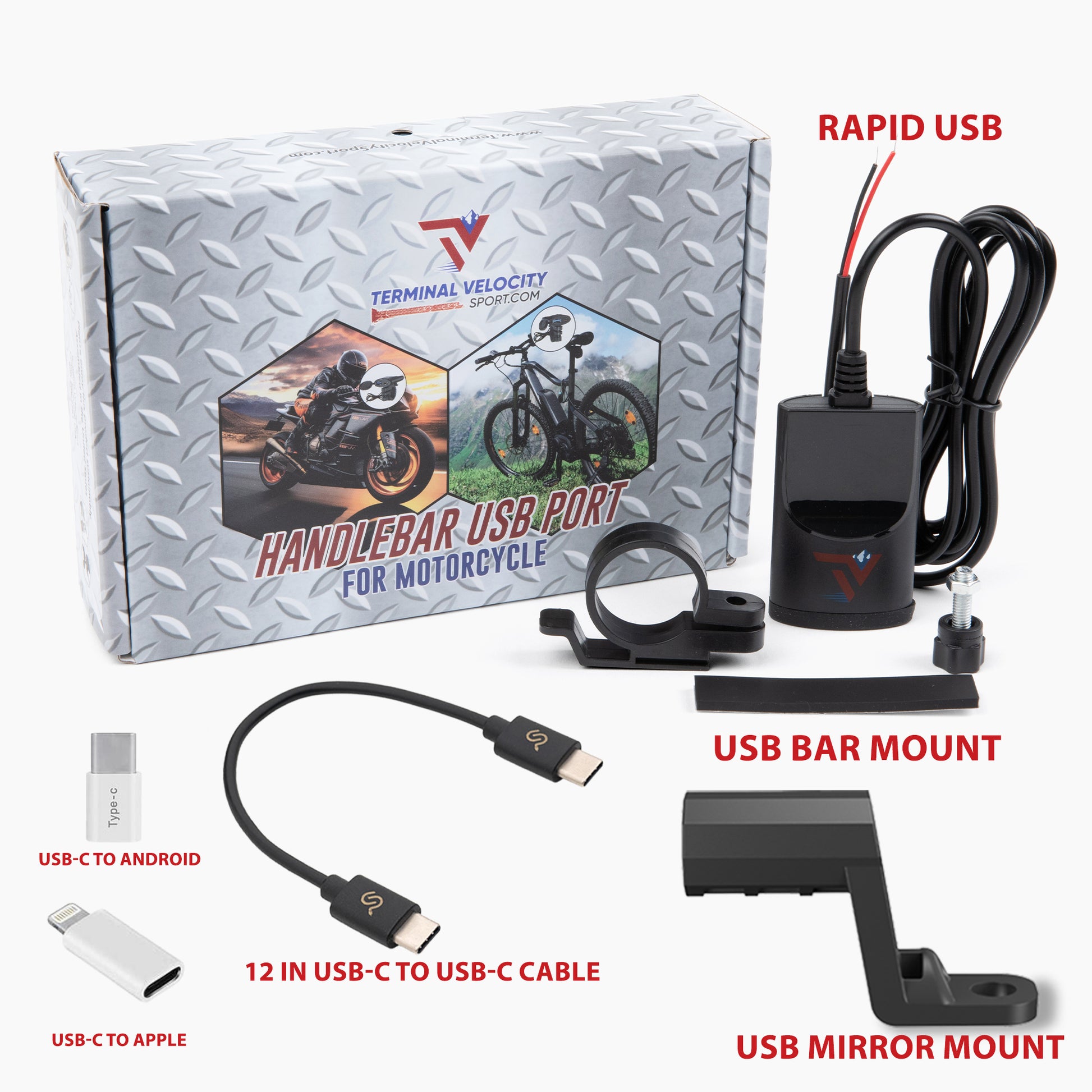 Dual Motorcycle Rapid Charging Port Bundle